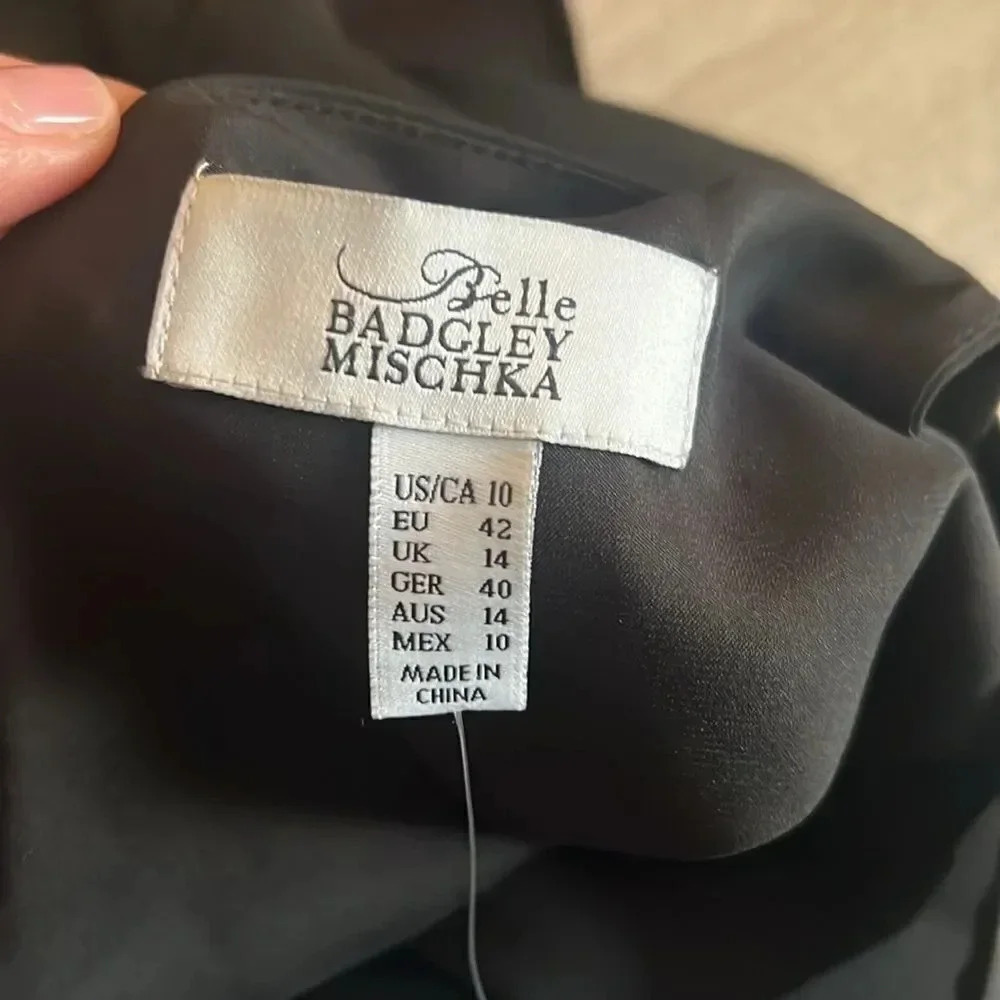 Belle Badgley Mischka Allison Side Ruffle Jumpsuit Size 10 - Picture 4 of 11